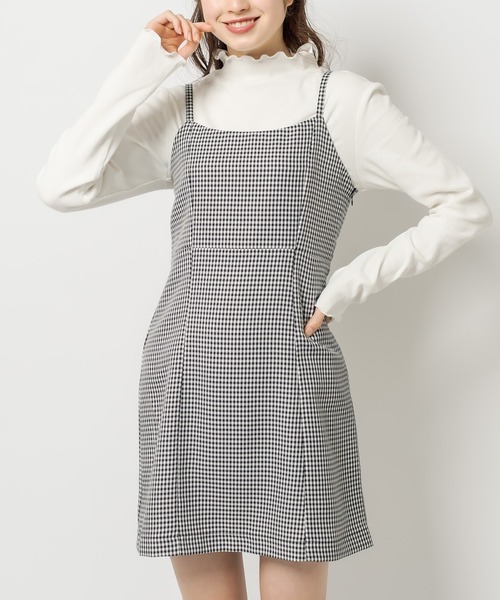 OLIVE des OLIVE（オリーブデオリーブ）の「タートル付ミニキャミワンピ（ワンピース・レディース・ライトグレー/ブラック/ミント/ワンウォッシュ・FREE）」の8枚目の写真