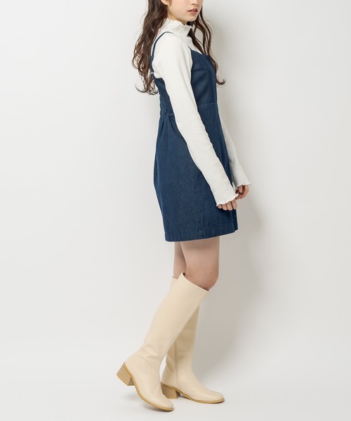 OLIVE des OLIVE（オリーブデオリーブ）の「タートル付ミニキャミワンピ（ワンピース・レディース・ライトグレー/ブラック/ミント/ワンウォッシュ・FREE）」の22枚目の写真