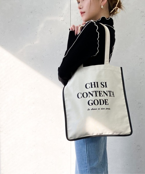 Per sist ence(パーシエンス)の「Per sist ence/パーシエンス 帆布 パイピングトート(トートバッグ・レディース・キャメル/ブラック/ブラック系その他/グレー・FREE)」の3枚目の写真