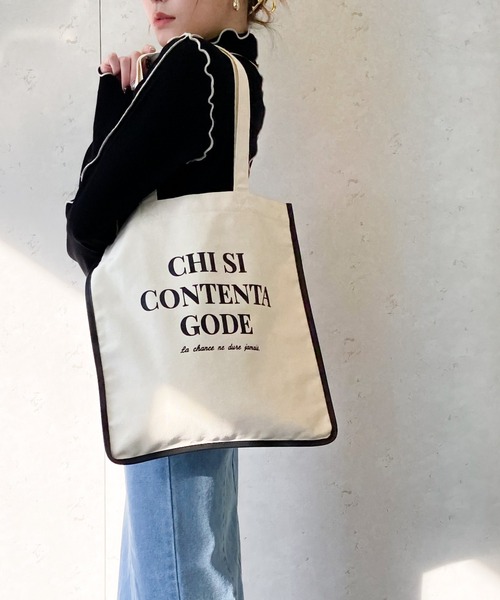 Per sist ence(パーシエンス)の「Per sist ence/パーシエンス 帆布 パイピングトート(トートバッグ・レディース・キャメル/ブラック/ブラック系その他/グレー・FREE)」の18枚目の写真