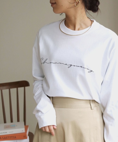 HER CLOSET(ハークローゼット)の「【shemoshelly】WEB限定シンプルプリントロゴロンT(Tシャツ/カットソー・レディース・ホワイト/ブラック・S/M/L)」の15枚目の写真