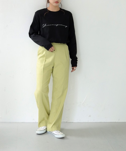 HER CLOSET(ハークローゼット)の「【shemoshelly】WEB限定シンプルプリントロゴロンT(Tシャツ/カットソー・レディース・ホワイト/ブラック・S/M/L)」の16枚目の写真