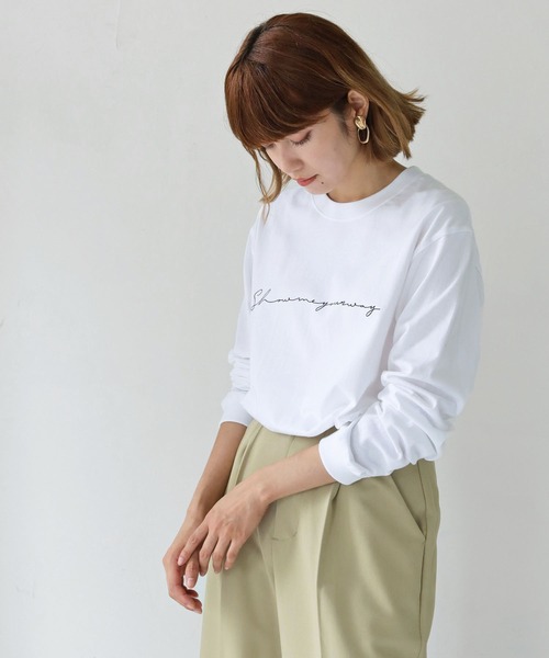 HER CLOSET(ハークローゼット)の「【shemoshelly】WEB限定シンプルプリントロゴロンT(Tシャツ/カットソー・レディース・ホワイト/ブラック・S/M/L)」の20枚目の写真