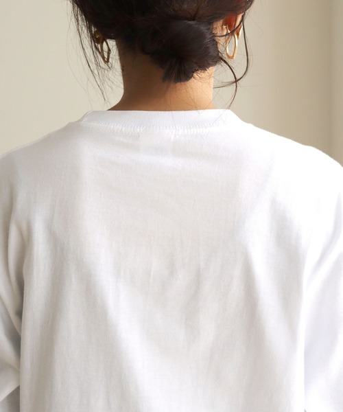 HER CLOSET(ハークローゼット)の「【shemoshelly】WEB限定シンプルプリントロゴロンT(Tシャツ/カットソー・レディース・ホワイト/ブラック・S/M/L)」の9枚目の写真