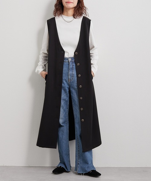 CIAOPANIC TYPY（チャオパニックティピー）の「【インナー付き】3WAYジレワンピジャンスカ（ジャンパースカート・レディース・ブラック/グレイッシュベージュ・ONE SIZE）」の3枚目の写真