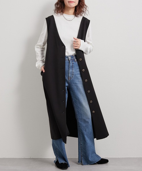 CIAOPANIC TYPY（チャオパニックティピー）の「【インナー付き】3WAYジレワンピジャンスカ（ジャンパースカート・レディース・ブラック/グレイッシュベージュ・ONE SIZE）」の6枚目の写真