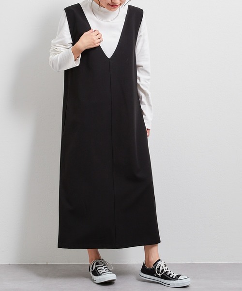 CIAOPANIC TYPY（チャオパニックティピー）の「【インナー付き】3WAYジレワンピジャンスカ（ジャンパースカート・レディース・ブラック/グレイッシュベージュ・ONE SIZE）」の10枚目の写真