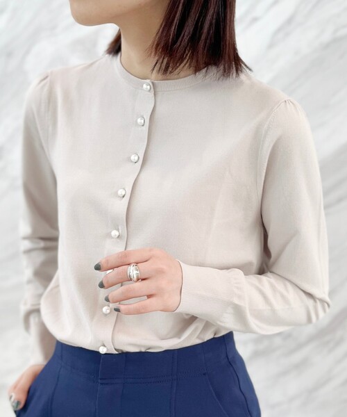 UNTITLED（アンタイトル）の「◆レーヨンストレッチカーディガン【洗える】（カーディガン/ボレロ・レディース・ブラック/ネイビー/グレー系・02/00）」の3枚目の写真