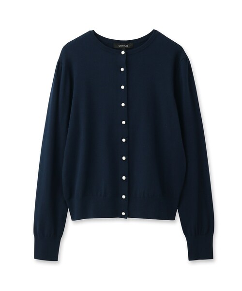 UNTITLED（アンタイトル）の「◆レーヨンストレッチカーディガン【洗える】（カーディガン/ボレロ・レディース・ブラック/ネイビー/グレー系・02/00）」の4枚目の写真