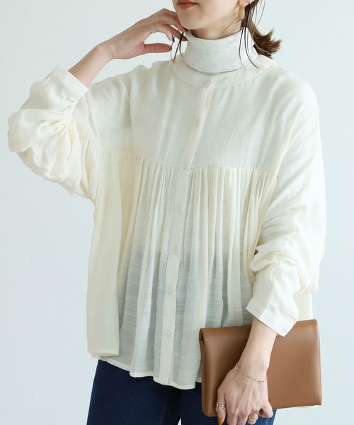 reca(レカ)の「ギャザーボリュームブラウス(シャツ/ブラウス・レディース・ブルー/ブラック/グリーン/アイボリー・FREE)」の8枚目の写真