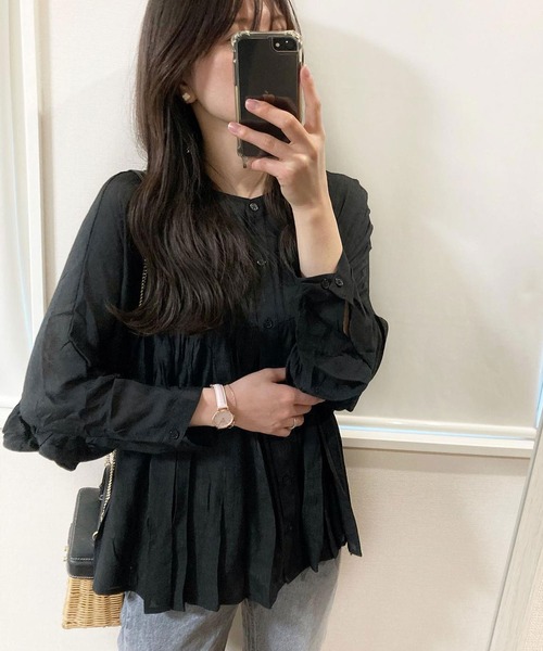 reca(レカ)の「ギャザーボリュームブラウス(シャツ/ブラウス・レディース・ブルー/ブラック/グリーン/アイボリー・FREE)」の17枚目の写真