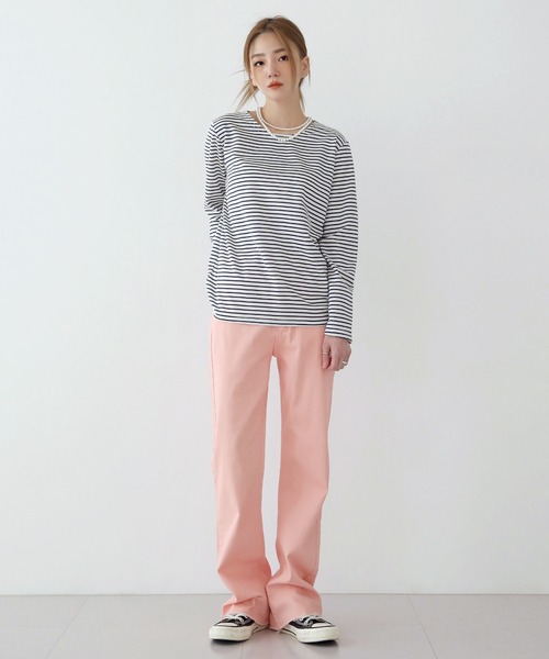 UNE MANSION（ユヌマンション）の「ビビッドコットンパンツ（その他パンツ・レディース・ピンク/ブルー/グリーン・SMALL/MEDIUM/LARGE）」の4枚目の写真