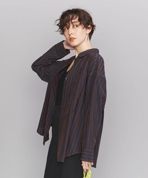 BEAUTY&YOUTH UNITED ARROWS（ビューティーアンドユースユナイテッドアローズ）の「BY ストライプ レギュラーシャツ -ウォッシャブル-（シャツ/ブラウス・レディース・ライトブルー/ブラック/ネイビー・FREE）」の16枚目の写真
