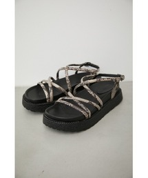 AZUL by moussy | PYTHON CORD CROSS SANDALS/パイソンコードクロスサンダル(サンダル)