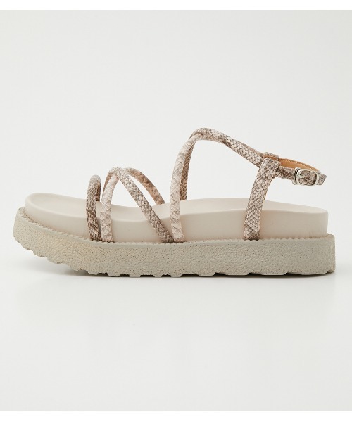 AZUL by moussy(アズールバイマウジー)の「PYTHON CORD CROSS SANDALS/パイソンコードクロスサンダル(サンダル・レディース・ベージュ系その他/ブラック系その他・LARGE/MEDIUM/SMALL)」の12枚目の写真