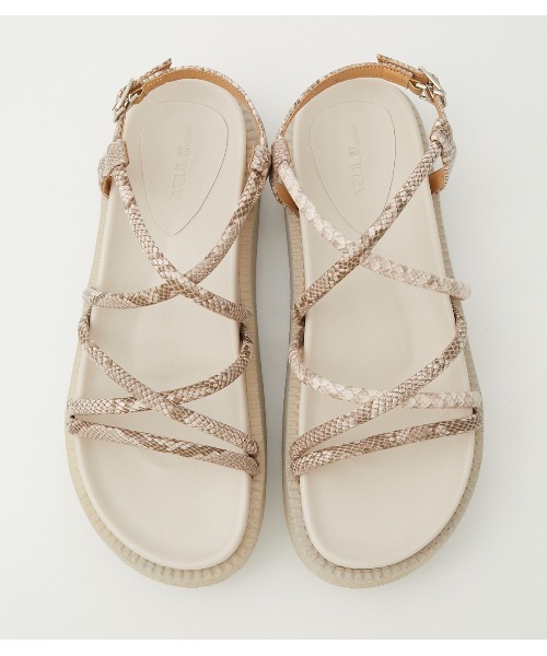 AZUL by moussy(アズールバイマウジー)の「PYTHON CORD CROSS SANDALS/パイソンコードクロスサンダル(サンダル・レディース・ベージュ系その他/ブラック系その他・LARGE/MEDIUM/SMALL)」の13枚目の写真