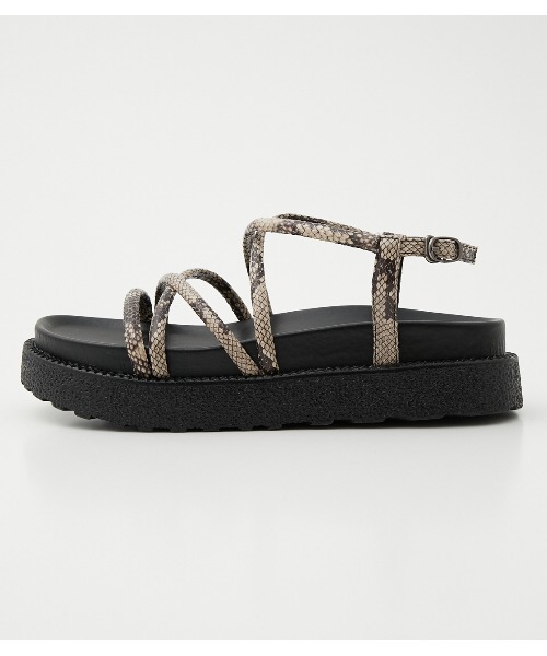 AZUL by moussy(アズールバイマウジー)の「PYTHON CORD CROSS SANDALS/パイソンコードクロスサンダル(サンダル・レディース・ベージュ系その他/ブラック系その他・LARGE/MEDIUM/SMALL)」の7枚目の写真