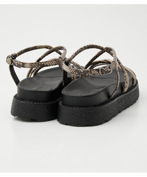 AZUL by moussy(アズールバイマウジー)の「PYTHON CORD CROSS SANDALS/パイソンコードクロスサンダル(サンダル・レディース・ベージュ系その他/ブラック系その他・LARGE/MEDIUM/SMALL)」の9枚目の写真