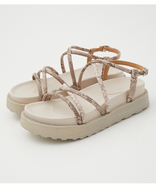 AZUL by moussy(アズールバイマウジー)の「PYTHON CORD CROSS SANDALS/パイソンコードクロスサンダル(サンダル・レディース・ベージュ系その他/ブラック系その他・LARGE/MEDIUM/SMALL)」の11枚目の写真