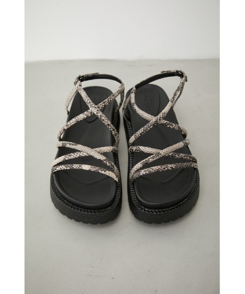 AZUL by moussy(アズールバイマウジー)の「PYTHON CORD CROSS SANDALS/パイソンコードクロスサンダル(サンダル・レディース・ベージュ系その他/ブラック系その他・LARGE/MEDIUM/SMALL)」の21枚目の写真
