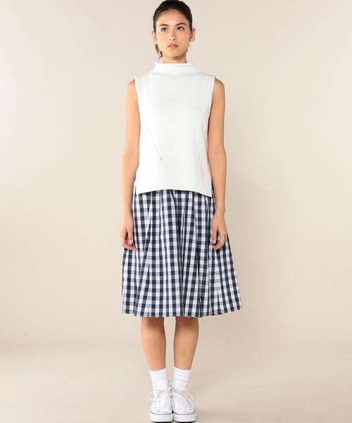 green label relaxing（グリーンレーベルリラクシング）の「GT C/AC NS + GGM ワンピース◆（ワンピース・レディース・オフホワイト/ネイビー・FREE）」の4枚目の写真