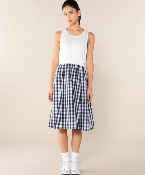 green label relaxing（グリーンレーベルリラクシング）の「GT C/AC NS + GGM ワンピース◆（ワンピース・レディース・オフホワイト/ネイビー・FREE）」の16枚目の写真