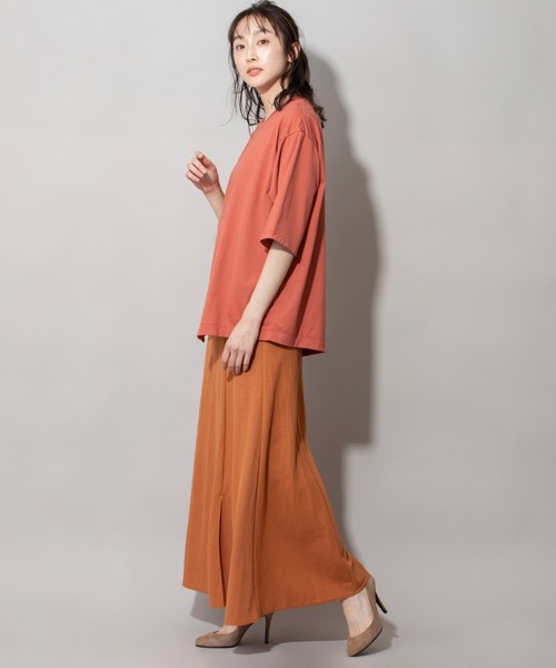 Munich（ミューニック）の「60/2プレミアムジャージベントTシャツ（Tシャツ/カットソー・レディース・オレンジ/オフホワイト/ブラック/ベージュ・FREE）」の6枚目の写真