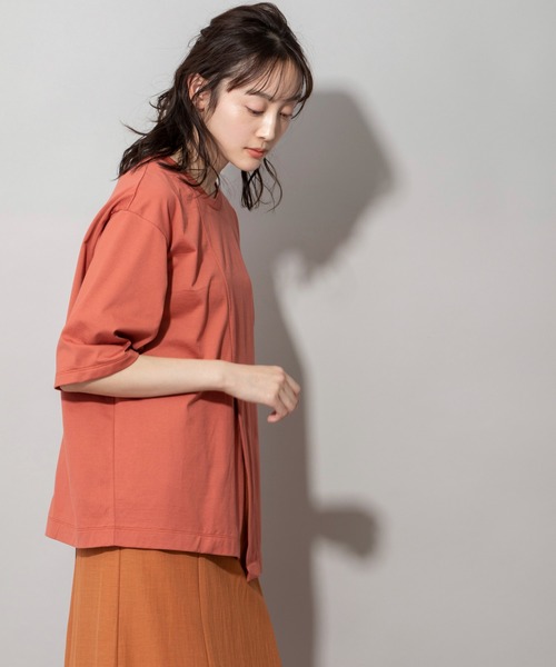 Munich（ミューニック）の「60/2プレミアムジャージベントTシャツ（Tシャツ/カットソー・レディース・オレンジ/オフホワイト/ブラック/ベージュ・FREE）」の8枚目の写真