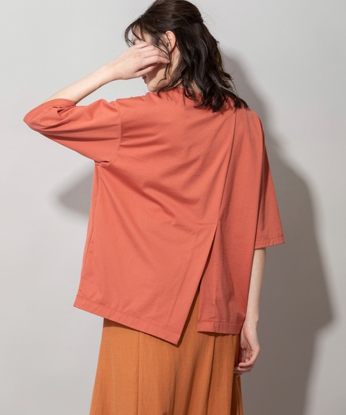 Munich（ミューニック）の「60/2プレミアムジャージベントTシャツ（Tシャツ/カットソー・レディース・オレンジ/オフホワイト/ブラック/ベージュ・FREE）」の9枚目の写真