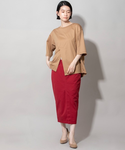 Munich（ミューニック）の「60/2プレミアムジャージベントTシャツ（Tシャツ/カットソー・レディース・オレンジ/オフホワイト/ブラック/ベージュ・FREE）」の16枚目の写真