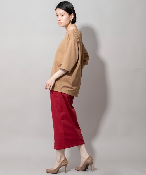 Munich（ミューニック）の「60/2プレミアムジャージベントTシャツ（Tシャツ/カットソー・レディース・オレンジ/オフホワイト/ブラック/ベージュ・FREE）」の17枚目の写真