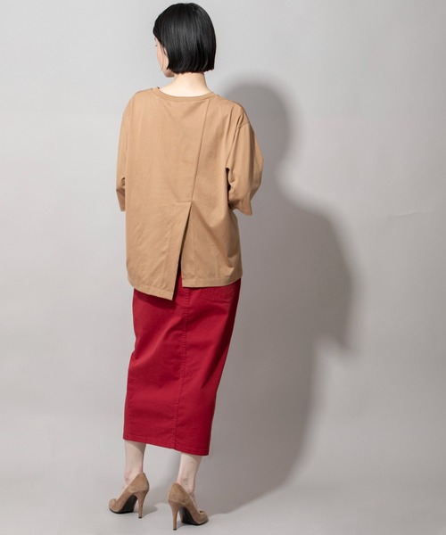 Munich（ミューニック）の「60/2プレミアムジャージベントTシャツ（Tシャツ/カットソー・レディース・オレンジ/オフホワイト/ブラック/ベージュ・FREE）」の18枚目の写真