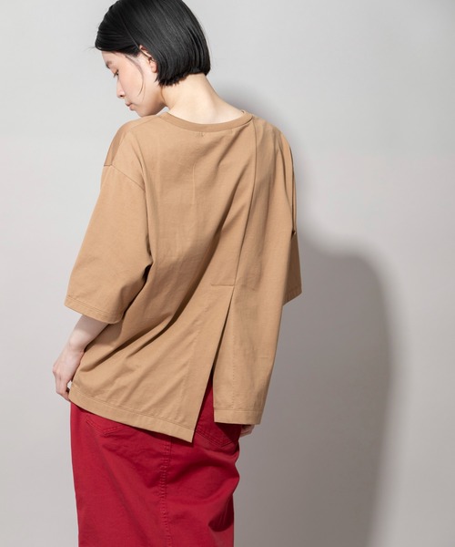 Munich（ミューニック）の「60/2プレミアムジャージベントTシャツ（Tシャツ/カットソー・レディース・オレンジ/オフホワイト/ブラック/ベージュ・FREE）」の21枚目の写真