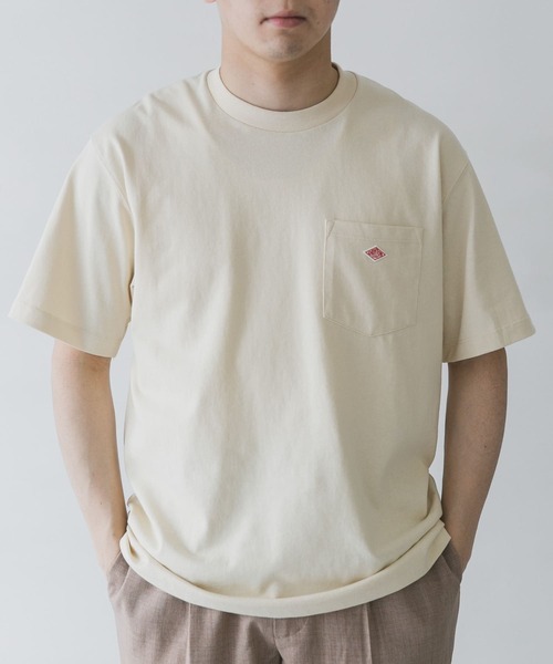 DANTON（ダントン）の「DANTON　POCKET T-SHIRTS SHORT-SLEEVE（Tシャツ/カットソー・メンズ・ホワイト/ライトブルー/アイボリー/ダークグレー/ライトカーキ・44/40/42）」の16枚目の写真