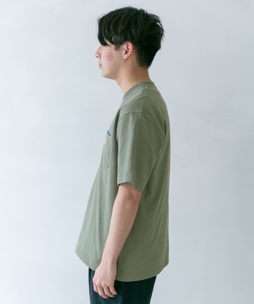 DANTON（ダントン）の「DANTON　POCKET T-SHIRTS SHORT-SLEEVE（Tシャツ/カットソー・メンズ・ホワイト/ライトブルー/アイボリー/ダークグレー/ライトカーキ・44/40/42）」の7枚目の写真
