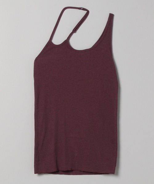 JEANASIS（ジーナシス）の「サスティナブルアシメホルターネックタンク/280410（キャミソール・レディース・ホワイト/ブラック/パープル/グレー・FREE）」の4枚目の写真