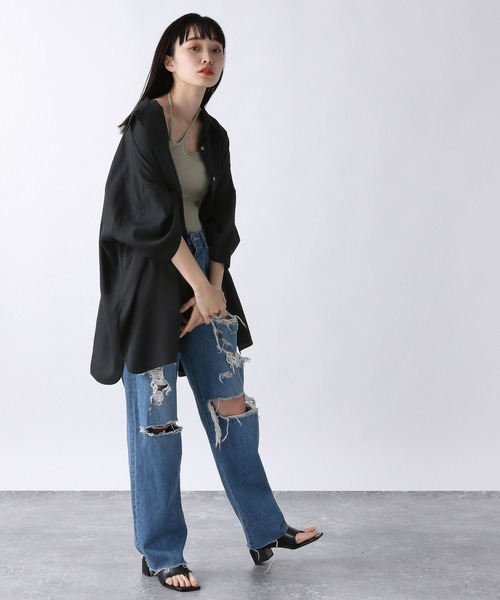 JEANASIS（ジーナシス）の「サスティナブルアシメホルターネックタンク/280410（キャミソール・レディース・ホワイト/ブラック/パープル/グレー・FREE）」の8枚目の写真