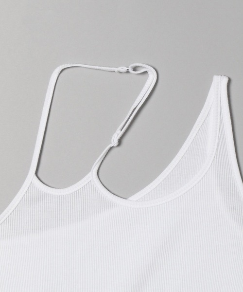 JEANASIS（ジーナシス）の「サスティナブルアシメホルターネックタンク/280410（キャミソール・レディース・ホワイト/ブラック/パープル/グレー・FREE）」の5枚目の写真