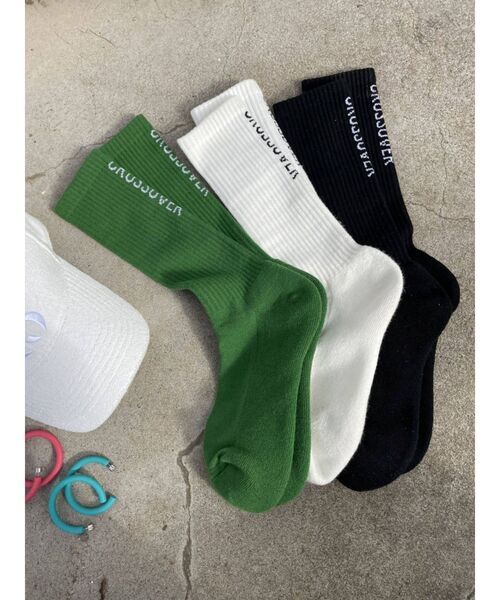 EMODA（エモダ）の「ミニマルロゴリブソックス（ソックス/靴下・レディース・グリーン/ホワイト/ブラック・FREE）」の12枚目の写真