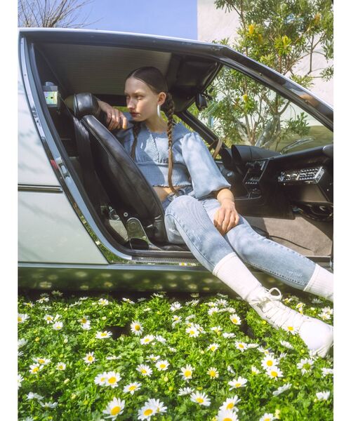 EMODA（エモダ）の「ミニマルロゴリブソックス（ソックス/靴下・レディース・グリーン/ホワイト/ブラック・FREE）」の6枚目の写真