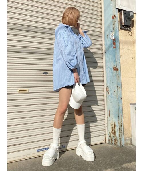 EMODA（エモダ）の「ミニマルロゴリブソックス（ソックス/靴下・レディース・グリーン/ホワイト/ブラック・FREE）」の5枚目の写真