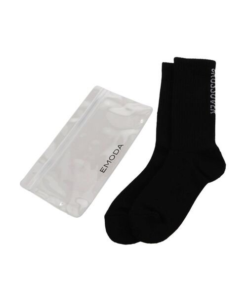 EMODA（エモダ）の「ミニマルロゴリブソックス（ソックス/靴下・レディース・グリーン/ホワイト/ブラック・FREE）」の17枚目の写真