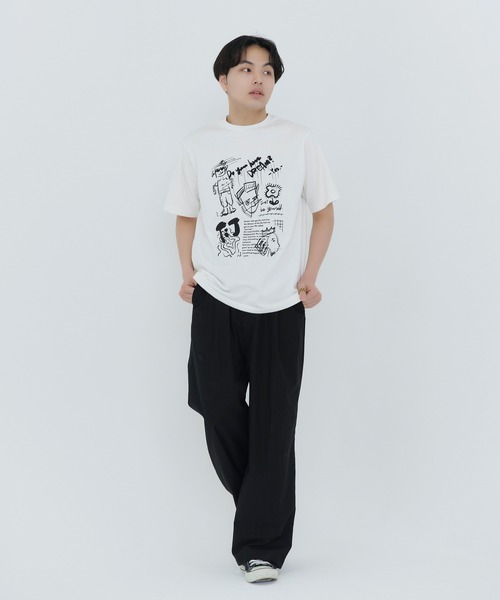 TINA:JOJUN(ティーナジョジュン)の「A'DOODLES#034 ユニセックスTシャツ TINA:JOJUN(Tシャツ/カットソー・レディース・グリーン/ホワイト・M)」の9枚目の写真
