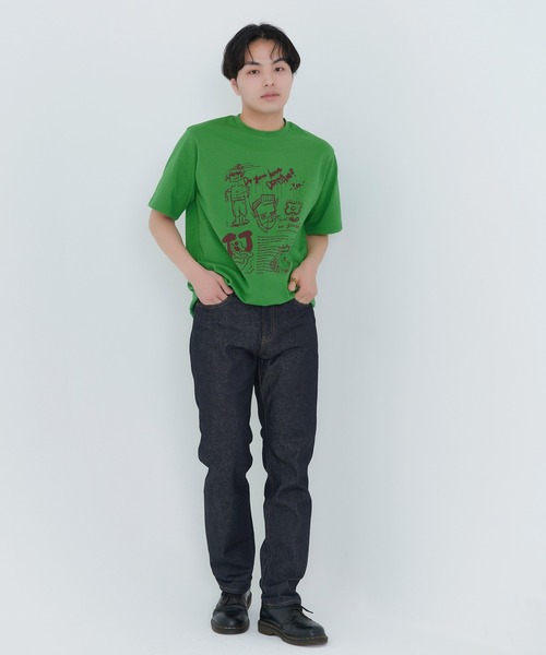 TINA:JOJUN(ティーナジョジュン)の「A'DOODLES#034 ユニセックスTシャツ TINA:JOJUN(Tシャツ/カットソー・レディース・グリーン/ホワイト・M)」の17枚目の写真