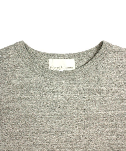 Universal Style Wear（ユニバーサルスタイルウェア）の「Universal Style Wear 尾州 ビシュウ Tシャツ (MADE IN JAPAN)（Tシャツ/カットソー・メンズ・オフホワイト/ブラック/杢グレー・MEDIUM/LARGE/X-LARGE）」の11枚目の写真