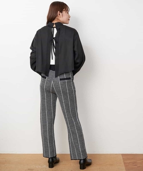 A de a.v.v（アードアー・ヴェ・ヴェ）の「［SET UP対応］シフォンドッキングバックリボンブラウス（シャツ/ブラウス・レディース・ブラック/ブルー/ミント・36/38）」の12枚目の写真