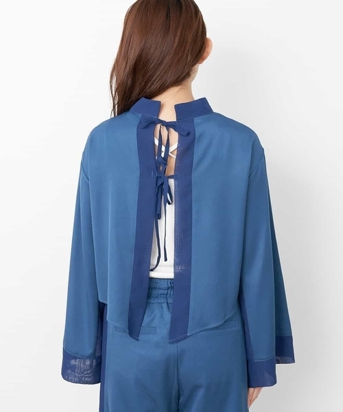 A de a.v.v（アードアー・ヴェ・ヴェ）の「［SET UP対応］シフォンドッキングバックリボンブラウス（シャツ/ブラウス・レディース・ブラック/ブルー/ミント・36/38）」の18枚目の写真