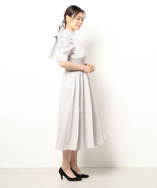 abc une face（アーベーセーアンフェイス）の「リボン2WAYウエストリブワンピース（ワンピース・レディース・ブラウン系その他/ブルー系その他/ブラック系その他・FREE）」の4枚目の写真