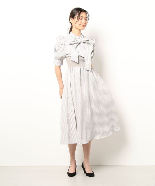 abc une face（アーベーセーアンフェイス）の「リボン2WAYウエストリブワンピース（ワンピース・レディース・ブラウン系その他/ブルー系その他/ブラック系その他・FREE）」の6枚目の写真