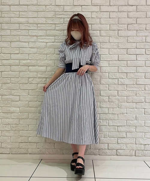 abc une face（アーベーセーアンフェイス）の「リボン2WAYウエストリブワンピース（ワンピース・レディース・ブラウン系その他/ブルー系その他/ブラック系その他・FREE）」の22枚目の写真